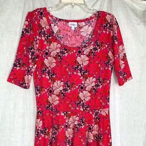 LulaRoe Large pink floral dress